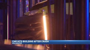 Crash in downtown Kalamazoo sends car into restaurant