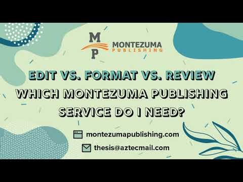 Edit vs Format vs Review: Which Montezuma Publishing Service Do I Need?