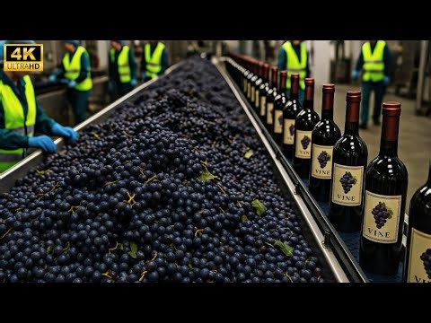 How Purple Grapes Are Turned Into Wine In A Factory | Wine Production Process