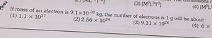 If mass of an electron is 9.1 \times 10^{-31} \mathrm{kg}, the ... | Filo