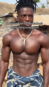 6 days out from the @musclemania bodybuilding competition. | Kingsley Matsai