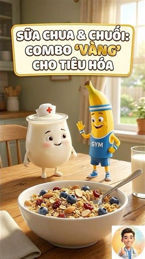 Sữa Chua & Chuối: Combo "VÀNG" quét sạch đầy hơi, khó tiêu! 🍌🥛 | #kienthucsuckhoe #xuhuongyoutube