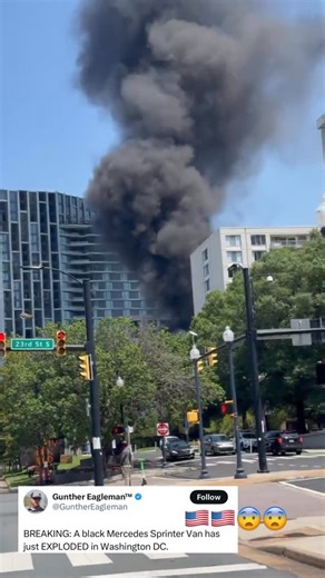 George Wang | 🇺🇸🇺🇸😨😨 BREAKING: A black Mercedes Sprinter Van has just EXPLODED in Washington DC. | Instagram