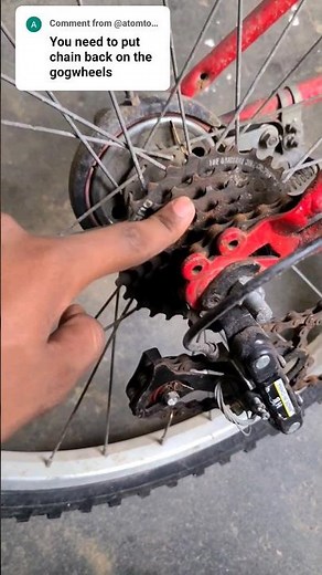 how to remove a stuck chain from the back tire #bike