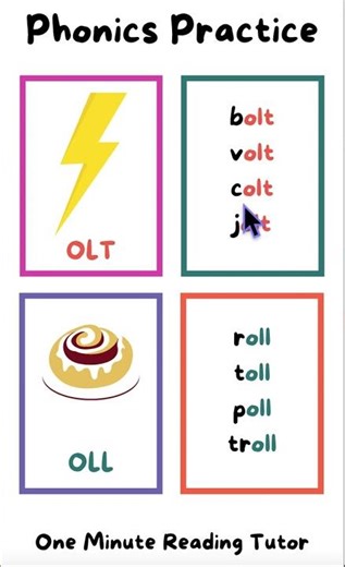 Learn to Read: First Grade Phonics Practice - Sounds of OLL & OLT - One Syllable Words #phonics