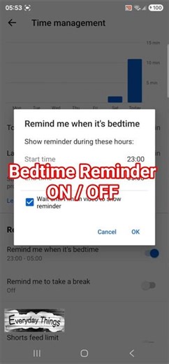 How to Turn On or Off Bedtime Reminders on YouTube