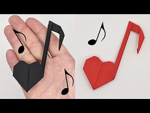 Origami HEART NOTE ❤️🎶 How to make a paper note