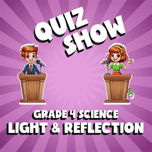 Light & Reflection QUIZ SHOW Science Game - No Prep Grade 4 Review