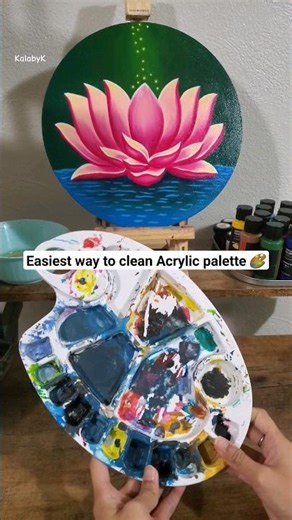 How to Clean Acrylic Paint from Palette Easily 🎨#shorts #youtubeshorts #art #acrylicpainting