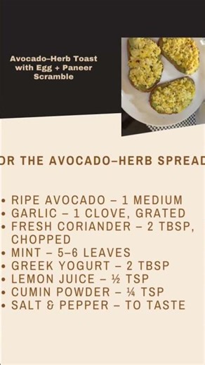 Part 2 Reveal | Avocado–Herb Toast with Egg + Paneer Scramble