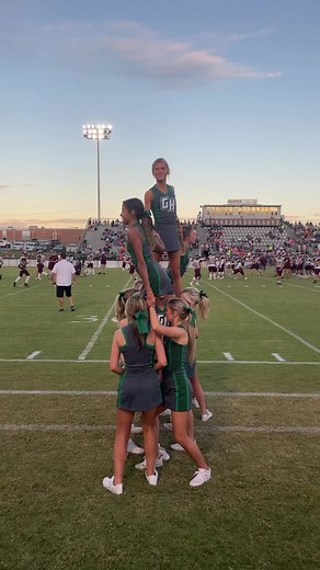 You can’t catch us… HAWKS BY 300 #fridaynightlights #fyp #cheer #highschoolcheer #pyramid #highschoolpyramid