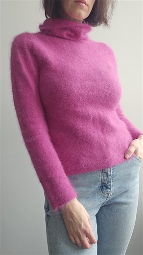 Vintage Pink Angora Sweater - Etsy