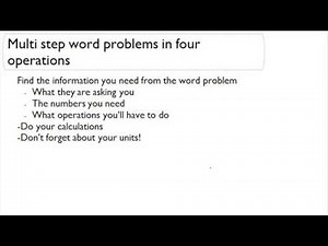 Multi-step word problems in four operations