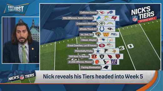 51K views · 353 reactions | “Mediocre at everything….but winning.”  Nick Wright reveals The Committee’s™️ Tiers heading into Week 5: | First Things First on FS1 | Facebook