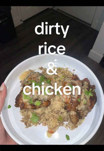 Crispy Baked Chicken Thighs Over Dirty Rice Recipe