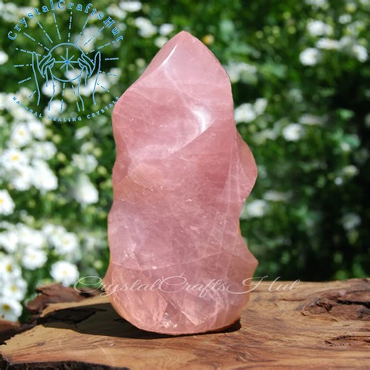 Large Rose Quartz Flame Crystal | Polished Pink Quartz Stone | Natural Flame Carving | Home Decoration Gift | Pink Quartz Gift for Her - Etsy