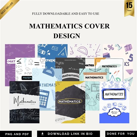 15 Printable Math Binder Covers PDF PNG Notebook Dividers School Subject Inserts STEM Geometry Algebra Teacher Student Digital Download - Etsy