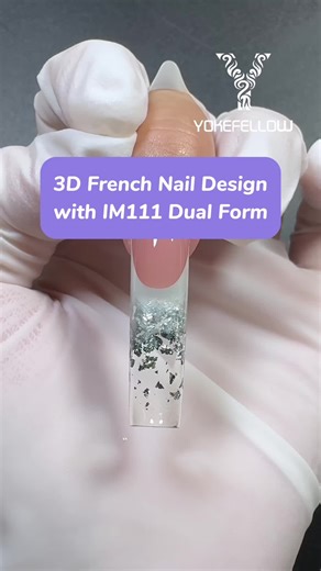 3D French Nail Design with IM111 Dual Form Used: ImMaster Collection: IM111 Dual Form #yokefellow #yokefellownails #nails #nailart #nailtech #nailtutorial #manicure #IM111dualform #frenchdualform #ImMaster #3dfrenchnails #frenchnails