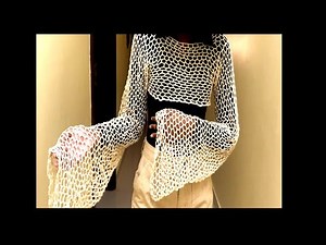 easy crochet summer top tutorial /crochet mesh long sleeve crop top