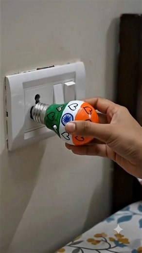 Amazing DIY 3D Tricolor Bulb 💡🇮🇳 | Creative Handmade Electrical Idea | Must Watch!#shorts #viral
