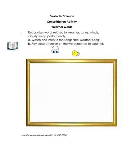 Recognize words related to weather worksheet
