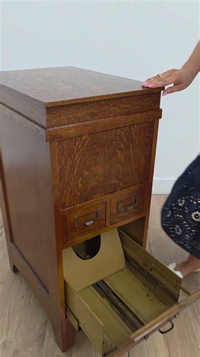 100+ Year Old File Cabinet With an Ingenious Lift-Top Design
