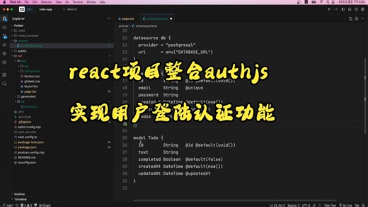 react项目整合authjs实现用户登陆认证功能