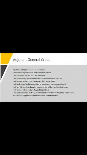 Adjutant General’s Corp’s Creed