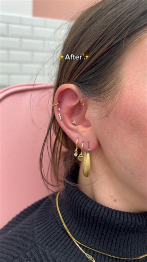 If there’s one thing we love it’s these huge ear transformations 😍🤯🫶✨👂 #earstyling #earpiercing #earpiercings #earpiercingideas #piercings #newpiercing #curatedear #earstack #piercingaddict #piercingstudio | Lulu Ave Jewelry • Styling • Piercing