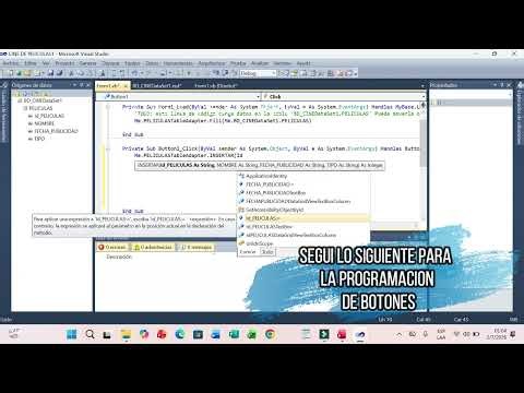 VIDEO TUTORIAL SOBRE CONEXION DE BASE DE DATOS DE ACCESS A VISUAL BASIC.2010