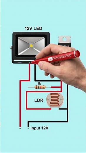 Automatic Night Light Circuit Using LDR & MOSFET 💡 #shorts