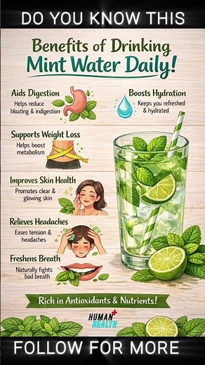 Mint water daily = simple habit, powerful health boost 🌿💧#healthylifestyle #wellness