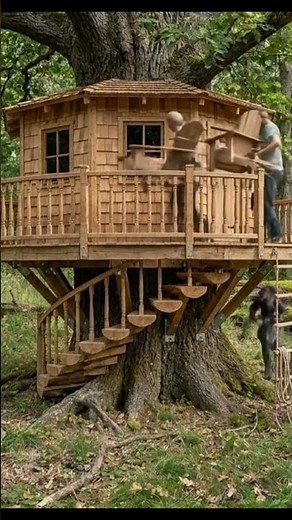 Inside a Tree House Build | Rustic Wooden Treehouse Transformation