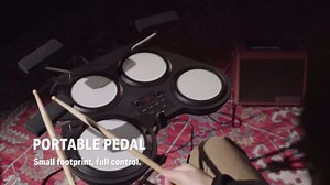 Donner Beat Go Electronic Drum Set, Portable Electric Drum Kit with Training Lessons for Beginners, Compact Table Drum with Drumstick and Backpack, 180 Voices 30 Demo Songs 15 Drum Kits