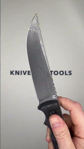 FOX Knives RYU FX-634 DCFB Balbachdamast Herringbone damascus, Black Camo Fatcarbon
