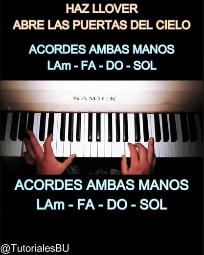 Haz Llover "Abre Las Puertas Del Cielo"- tutorial-Piano"acordes y melodia" Nivel Facil-Principiante