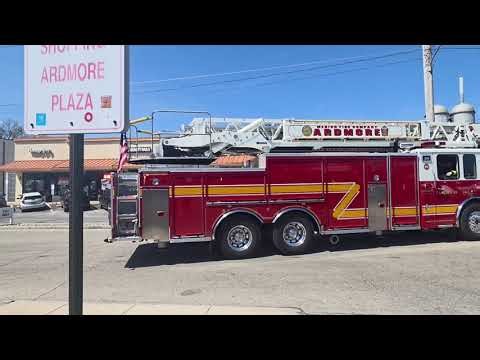 Merion Fire Company of Ardmore Engine and Ladder 25 Responding and Returning 4-9-26