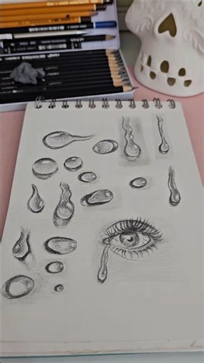 اسكتشات لدموع العين وقطرات بالرصاص من رسمي، #تعليم_الرسم #اسكيتش #رسم #drawing #art #فن