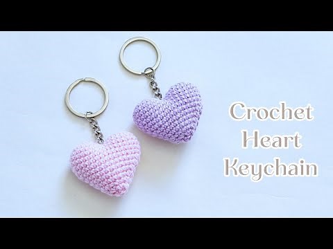 Crochet Heart Keychain | Crochet Heart | Crochet Keychain | Tutorial