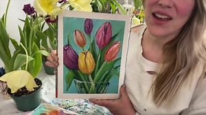 8.3K views · 301 reactions | I created this tutorial on a sunny day last April after buying far too many tulips (is there ever too many?!) for my small urban garden. This is a short process video :) I look forward to painting with you today | Jesse Robertson & Keep It Colourful | Facebook