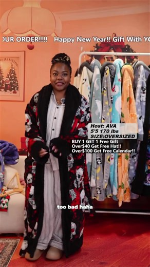 Christmas Theme Soft Fleece Bathrobe Clearance Sale