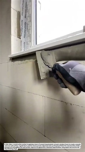 Professional Wall Skimming and Window Frame Finishing Technique | Smooth Wall Construction Method.