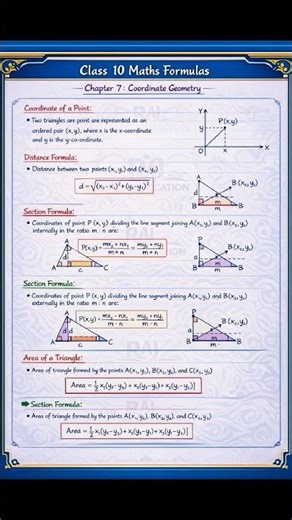 class 10th co-ordinate geometry all formulas##NCERT