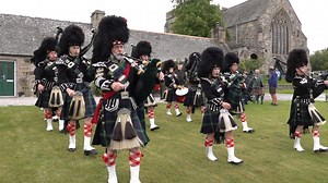 The Lonach Pipe Band led by Pipe Major Alastair Laing, performing a series of tunes during their displays around the village of Braemar in the Cairngorms National Park, Scotland, in summer 2019. The tunes include "My Land", "I See Mull", "Path With The Heart" (slow air), Barron Rocks of Aden" and "79th's Farewell to Gibraltar". The band, who wear Gordon tartan, are based in nearby Strathdon, Aberdeenshire, Scotland. | Scotland Online