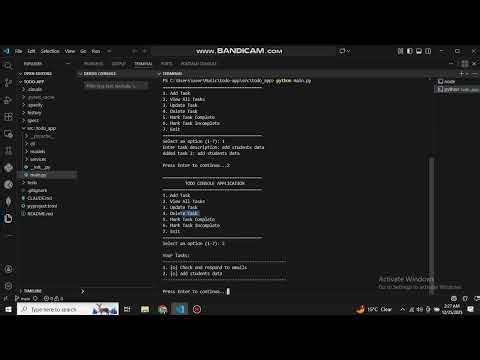 Todo In-Memory Python Console App
