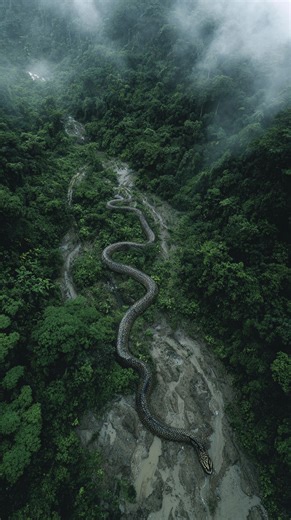 Enormous Anaconda Filmed Squeezing Through Jungle Near Amazon Village #anaconda #snake #amazon | Most Amazing Top 10