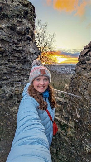 Freya Hodson on Instagram: "👑 Just had to be done, when you find yourself in the turret of a ruined castle 🏰 If you know you know 😂 If you don't ... Then get to know Monty Python and The Holy Grail One of my favourite films and one I watched many a time as a kid 😂 🏰 Watching the Sunset in the turret of Kendal Castle 🌄"