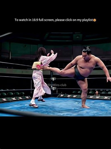 japanese girl vs sumo #wrestling #trample #mixed fight #victory