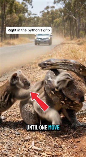 A giant python had tightly grabbed a koala, a brave woman took the right action in time - DAILY NEWS