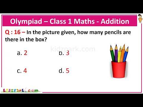 Class 1 Math OlympiadAddition | Math Addition for Grade 1 | Kids quiz Video